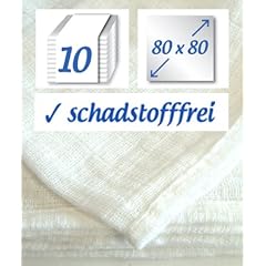 10 St�ck Mullwindel 80x80cm Baumwolle bis 95� kochfest - das Original - der Klassiker: rezzu.�