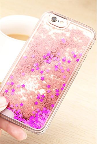 iPhone SE Case,iPhone 5S Case,iPhone SE Liquid Case,Hard Case for iPhone 5S/iPhone SE,KAWN Creative Design Flowing Liquid Bling Glitter Quicksand Hard Case for Apple iPhone SE 2016(PINK)