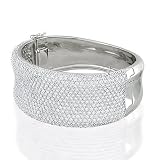 Bling Jewelry Silver Pave CZ Diamond Bangle Bracelet
