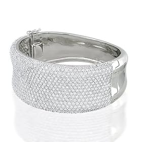 Bling Jewelry Silver Pave CZ Diamond Bangle Bracelet
