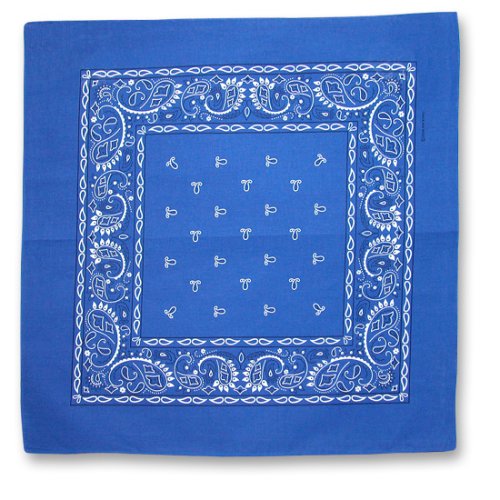 ROYAL BLUE COTTON BANDANA PAISLEY PRINT 22 SQUARE INCHES