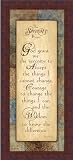 Serenity Prayer by Jo Moulton Inspirational Sign 10x22 in Art Print Framed Picture