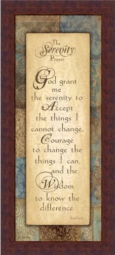 Serenity Prayer by Jo Moulton Inspirational Sign 10x22 in Art Print Framed Picture