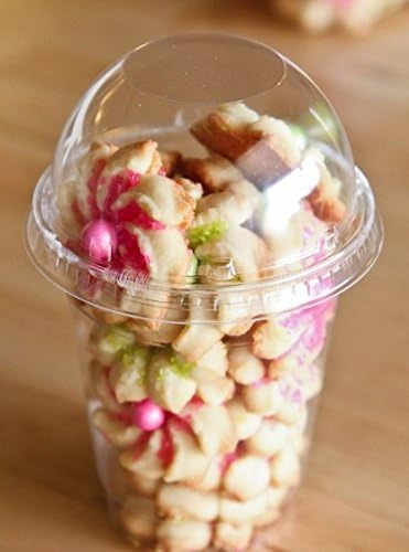 Parfait Cup, PACK of 50 Super Sips Clear Plastic 20 oz Cup and No-Hole Dome Lid w/ FDL Party Picks