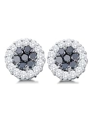 0.76 cttw. Diamond Flower Earrings 14K White Gold