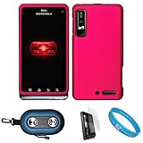 Hot Pink 2 Piece Protective Snap-On Hard Case Cover for Motorola Droid 3 Ve ....