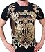 New Christian Audigier Wings & Crown Gold Foil Mens Embellished T-shirt