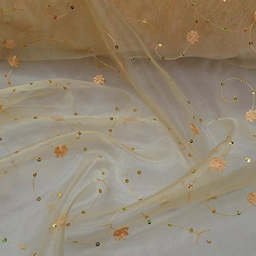 Gold Flower Organza With Satin Rosette Table Overlay 72" x 72"
