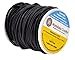 Round Cowhide Genuine Black Leather Cord for Jewelry Making Kumihimo Leather Rope Spool - Black Leather String Lace - 20 Yds 3mm Leather Cording Mandala Crafts