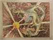 Chinese Sumi-e Brush Painting Art, Watercolor on Paper - Dragons I