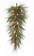 30" Long Needle Jackson Pine & Berries Artificial Christmas Teardrop Swag- Unlit