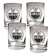 Edmonton Oilers NHL 4pc Rocks Glass Set - Primary Logo by Great American Products