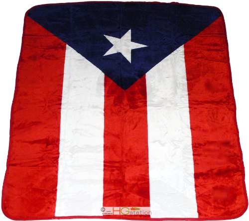 79x94 Puerto Rico Flag San Juan Caribbean Soft Faux Mink Plush Queen Blanket