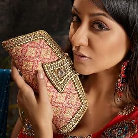 Buy Beautiful Fawn Embroidered Clutch Purse by Utsav