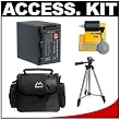 Sony Handycam Camcorder Kit with NP-FH70/NP-FH100 Rechargeable Battery Pack + Case + Cleaning Kit + Travel Tripod for HDR-UX7, DCR-DVD508, DCR-SR300 and DCR-HC48