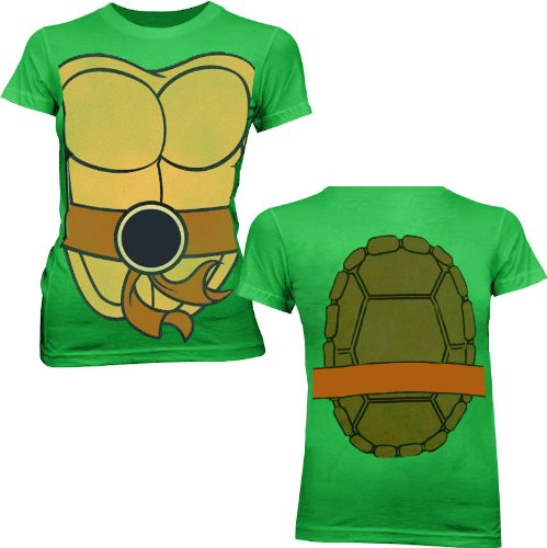  TMNT Teenage Mutant Ninja Turtles Green Costume Juniors T-shirt Tee