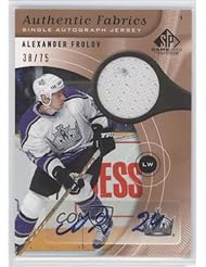 From Amazon.com. Click for details:
 Alexander Frolov #38/75 Los Angeles Kings (Hockey Card) 2005-06 SP Game Used Authentic Fabrics Autographs #AAFAF Alexander Frolov #38/75 Los Angeles Kings (Hockey Card) 2005-06 SP Game Used Authentic Fabrics Autographs #AAFAF