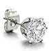 3-9 Mm Mens Ladies White Cubic Zirconia Stud Earrings Stainless Steel, 2pcs