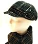 Grey Plaid Newsboy Cab Driver Hat with Matching soft scarf set for Women