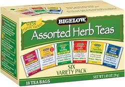 Bigelow 6 Assorted Herbal Teas, 18-Count Boxes (Pack of 6)