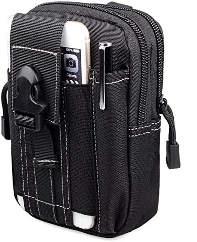 Gongcheng Amy Tactical Molle EDC Pouch [Utility Gadget][Belt Waist Bag][Pocket Money Purse][Cellphone Holster Holder] (Black)