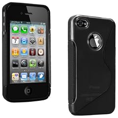 mumbi Power Grip TPU Silikon Schutzh�lle f�r Apple iPhone 4/4S schwarz