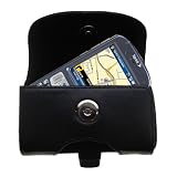 Gomadic for the PalmOne Treo 800w - Horizontal Leather Case with Belt Clip/Loop for the PalmOne Treo 800w