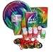 Tie Dye 60's Groovy Hippie Theme Birthday Party Kit & Favors for 8