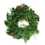 "Fresh Cut" Wreath w/Mixed Pine, Eucalyptus, Cedar & 3 Real Pinecones