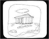 Decorated Mouse Pad with black and white, Greece, classical