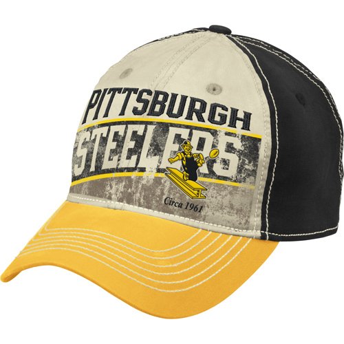 Pittsburgh Steelers Throwback Logo Flex-Fit Slouch Cap