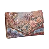 Anuschka V-Flap Checkbook Wallet - Premium Rose Antique