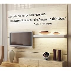 Wandtattoo 3031 Zitat Man sieht nur mit dem Herzen gut. Farbe: schwarz, 160 x 30 cm XXL