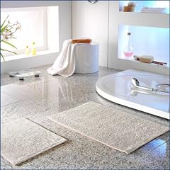 2er Set Badteppich Badvorleger Duschvorleger Farbe: Natur, supersoft, Stoffgewicht 1075 g/m� // Kostenloser Versand