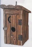 OUTHOUSE lodge out themed BIRDHOUSE bird house garden home decor NEW