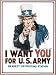 I Want You For the US Army Vintage World War One WW1 WWI USA Military Propaganda Post...