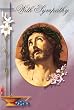 Religious Sympathy Cards - Face of Jesus - Laminated with Gold Foil Embossed Medal Design - Appropriate Prayer Included