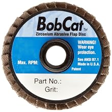 Weiler BobCat 2" Diameter, 80 Grit, Zirconium, Plastic Backing, Type 27 Specialty Abrasive Flap Mini Disc