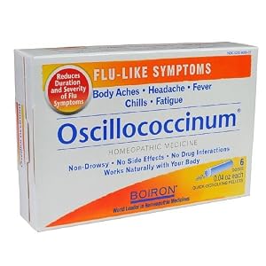 Boiron Homeopathic Medicine Oscillococcinum for Flu- Box of 6x 0.04oz Doses (Pack of 2 boxes)