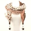 Heart Toggle End Summer Light Scarf Shawl Wrap Brown