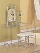 All new item 3 pc streamlined glossy silver finish bedroom vanity set