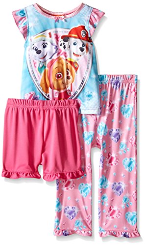 Paw Patrol Little Girls Rescue Pups Shine Bright 3-Piece Pajama Set Pink 4T