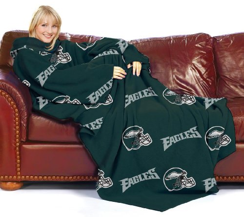 Philadelphia Eagles Adult Comfy Throw Blanket with Sleeves