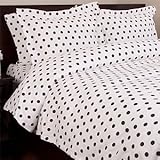 Polka Dot Flannel Duvet Set , Full/Queen, Chocolate