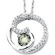 14K White Gold Prasiolite and Diamond Necklace