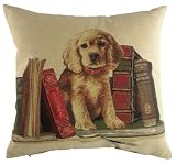 Evans Lichfield Bookends Retriever Polyester Fibre Filled Cushion, 18 x 18-inch
