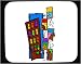 Decorated Mouse Pad with apartment, window, pet, dog, party