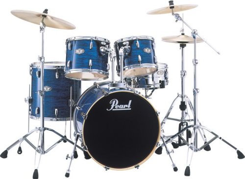MusicalInstruments: Pearl Vision VSX 5 Piece Standard Drum Shell Pack, Strata Blue Chrome Hardware