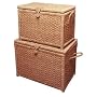 Whitney Design ML-6102 Woven-Seagrass Storage Chests with Hinged Lids