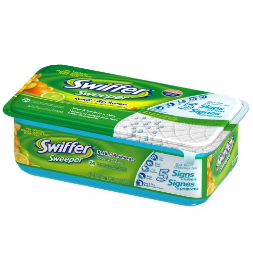 Swiffer Sweeper Wet Mopping Cloths, Febreze Fresh Scent Citrus & Light, 24-Count Tubs (Pack of 3)